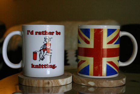 mugs knitting and union jack